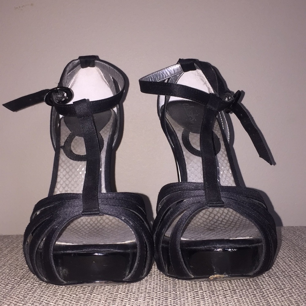 Black strap heels